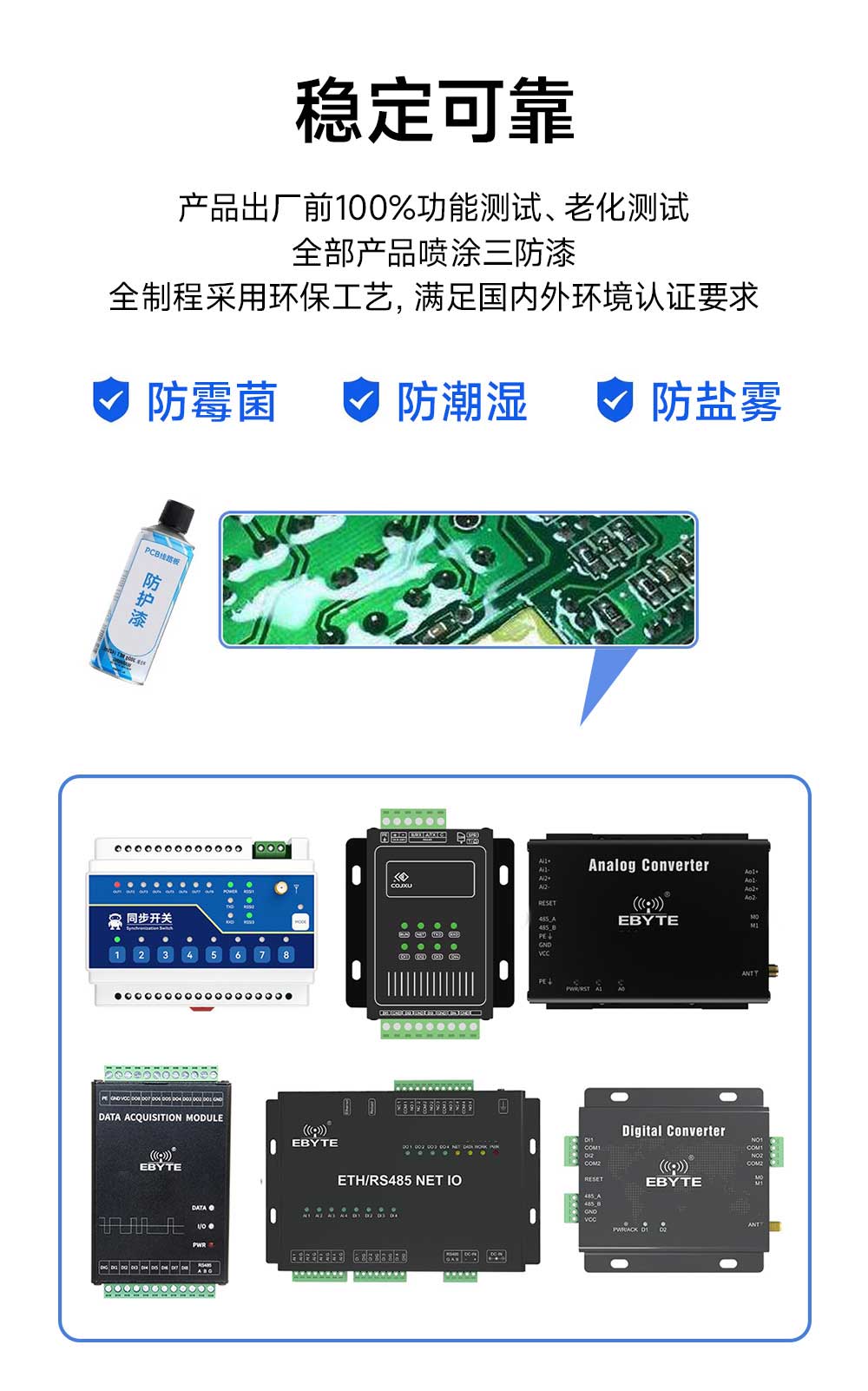 數(shù)傳對(duì)傳模塊三防漆防護(hù)